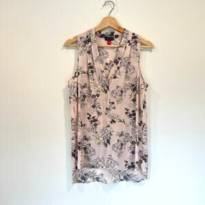 Vince Camuto Flowy Pink Floral Sleeveless Blouse Tank Women's S